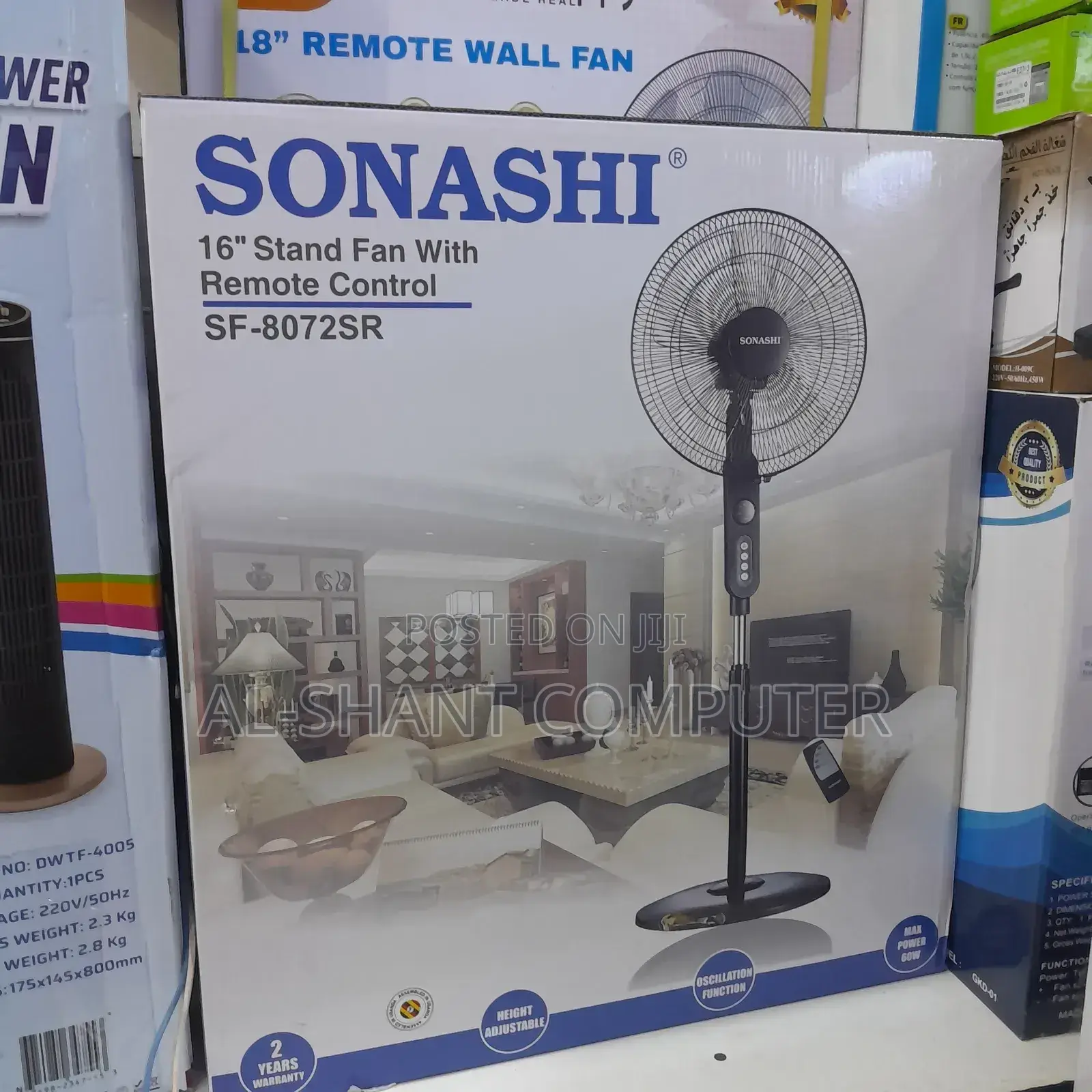 Sonashi 16" Pedestal Fan/Sonashi Stand Fan With Remote