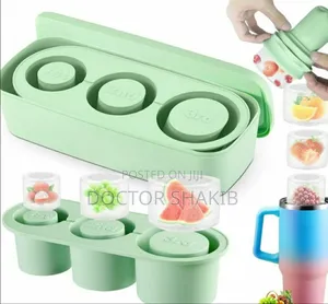 Unique Cylinder Ice Cube Tray With Lid and Container