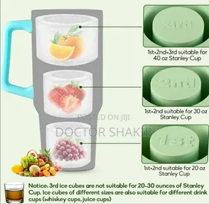Unique Cylinder Ice Cube Tray With Lid and Container
