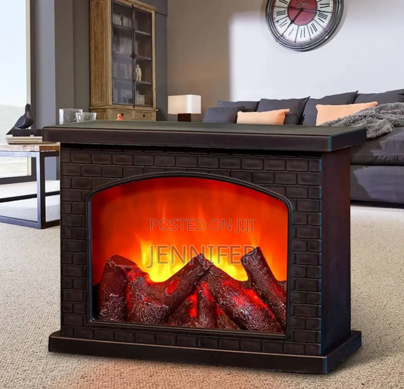 Electric Fireplace Lantern With Realistic Led Flame Effect