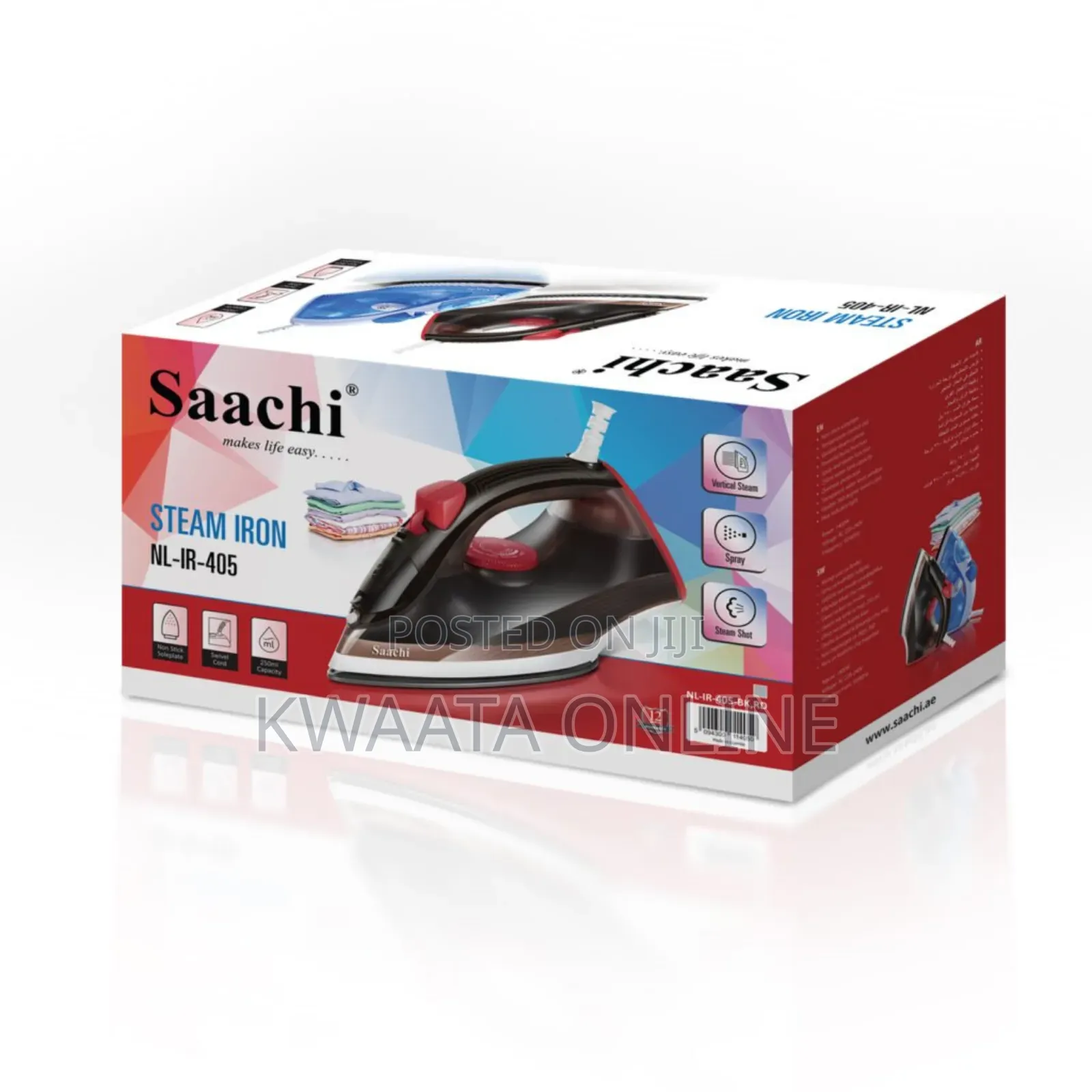 Saachi Steam Iron | 1400w | Nonstick Sole Plate Nl-Ir-405