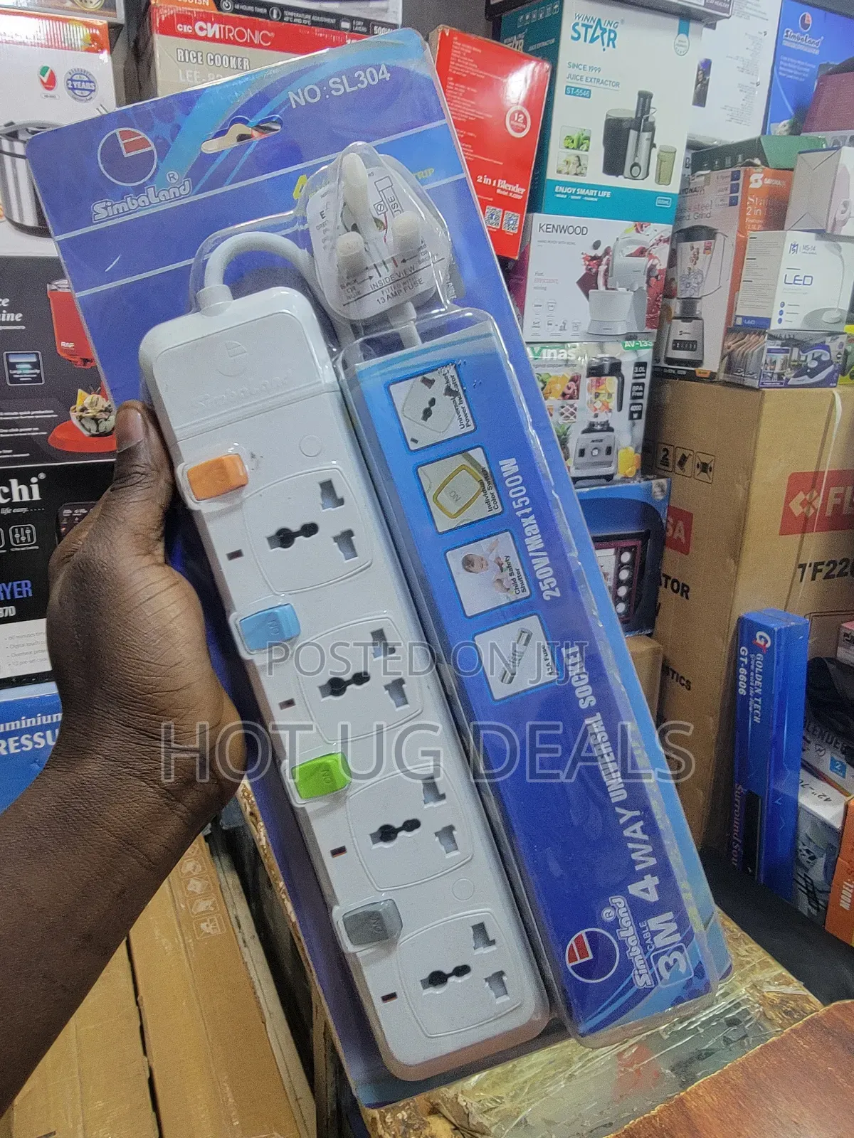 Simbaland 4 Way Heavy Duty Extension Cable With Switches