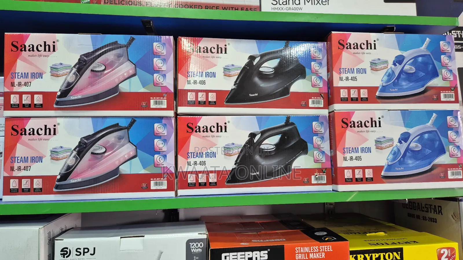 Saachi Steam Iron | 1800w | Nonstick Sole Plate Nl-Ir-406