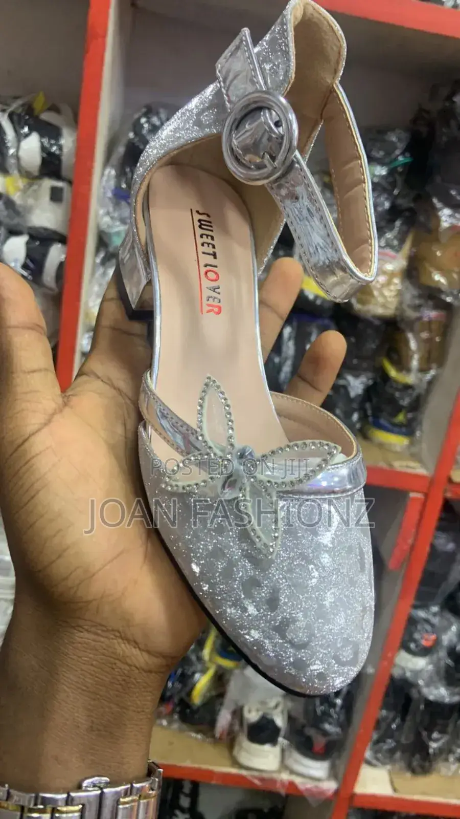 Girls Party Shoes-Silver