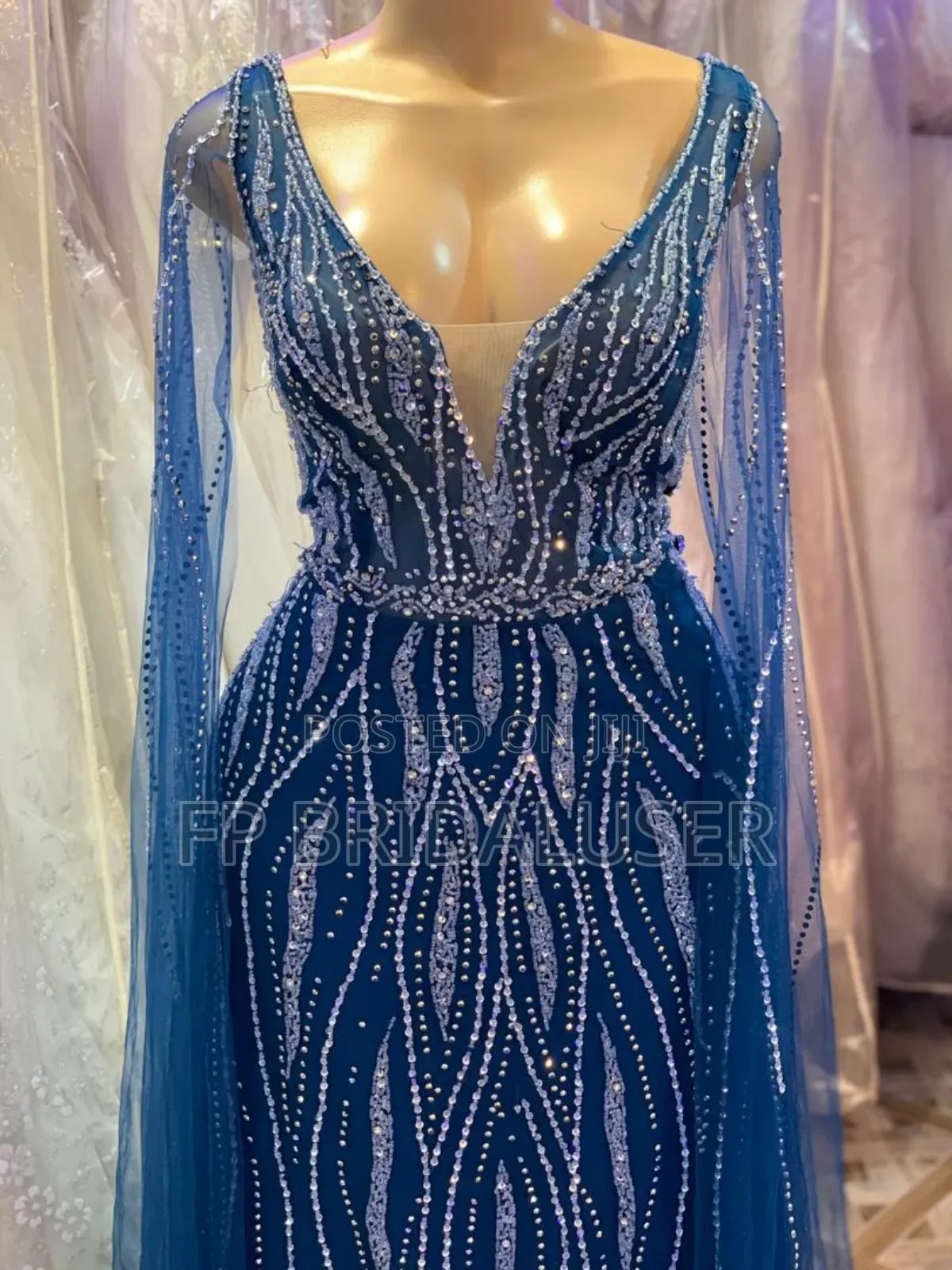 Classy Long Black Top Pearl Dress for Hire