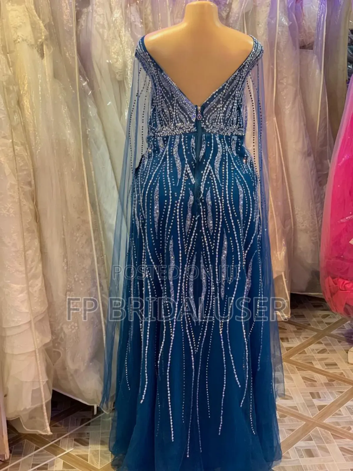 Classy Long Black Top Pearl Dress for Hire