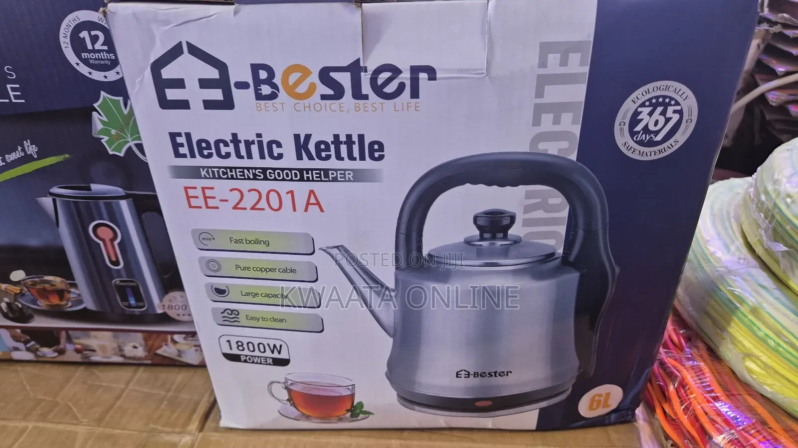 E3-Bester 6l Electric Kettle, 800w | Fast Boil |Ee-2201a