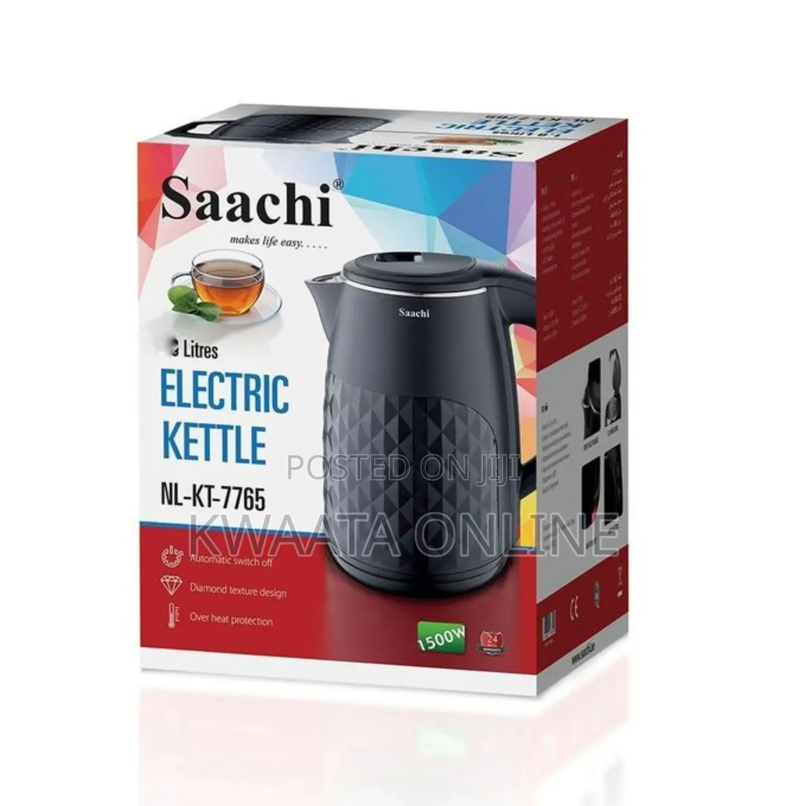 Saachi 2.3-litres Electric Kettle Nl-kt-7765-black