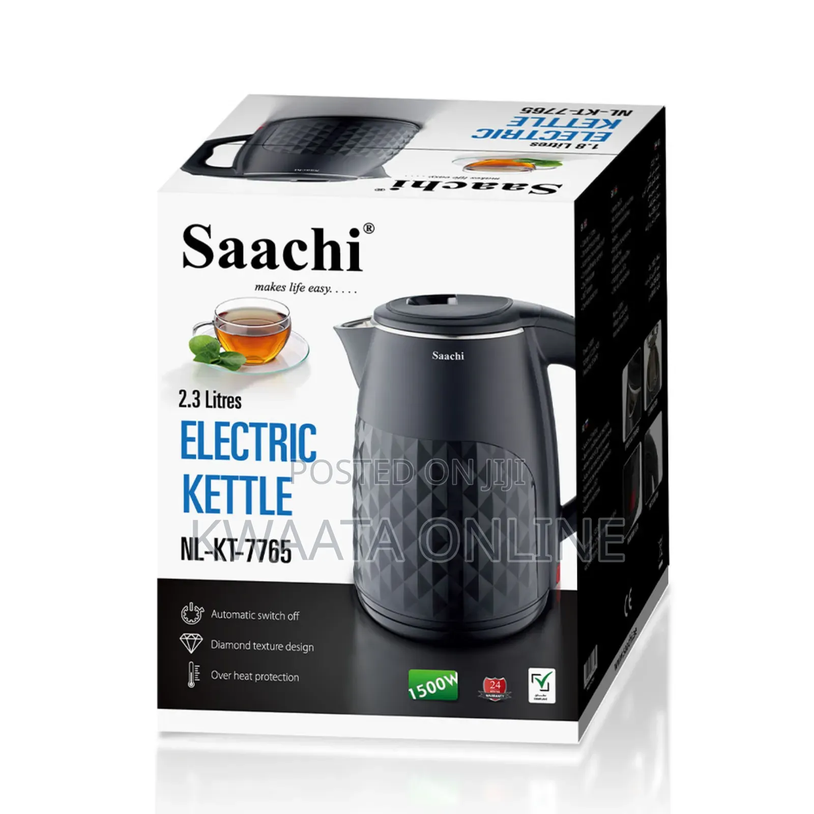 Saachi 2.3-litres Electric Kettle Nl-kt-7765-black