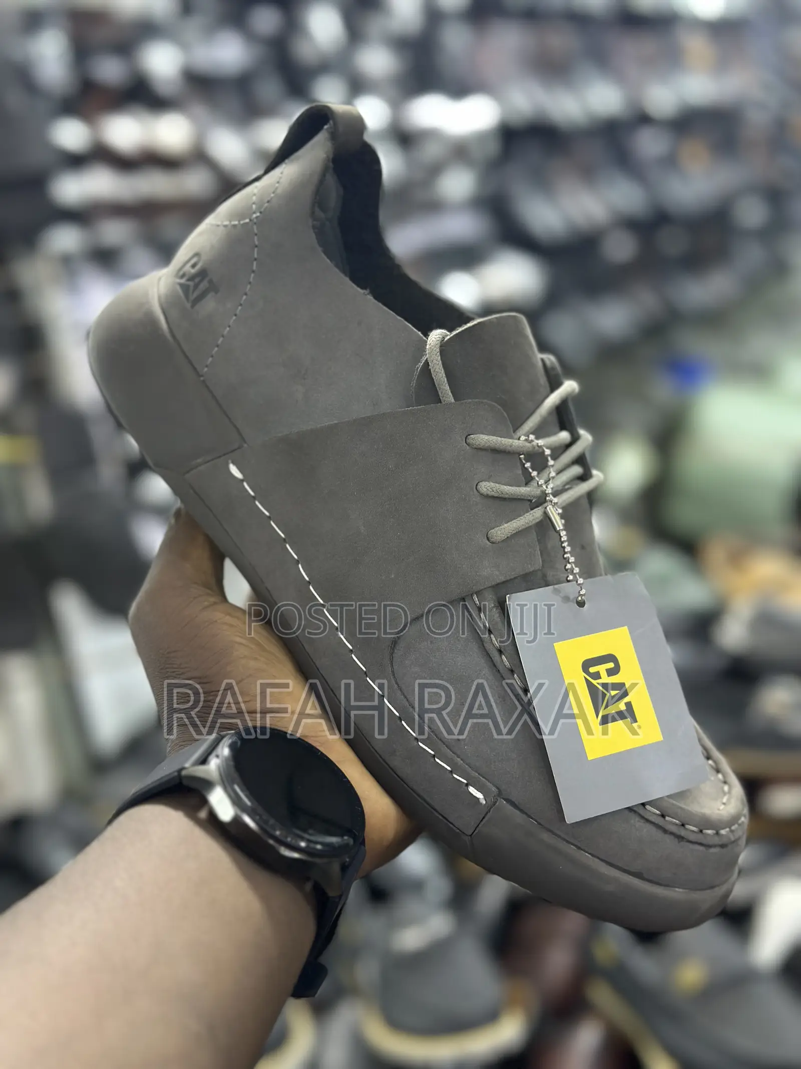 Original Men’S Grey Cat Casual Premium Leather Low Shoes