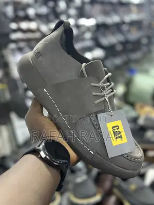 Original Men’S Grey Cat Casual Premium Leather Low Shoes