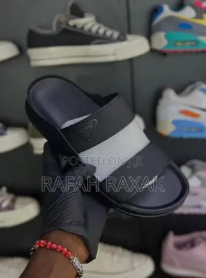 Original Men’S Black Prada Double Strap Luxury Sandals