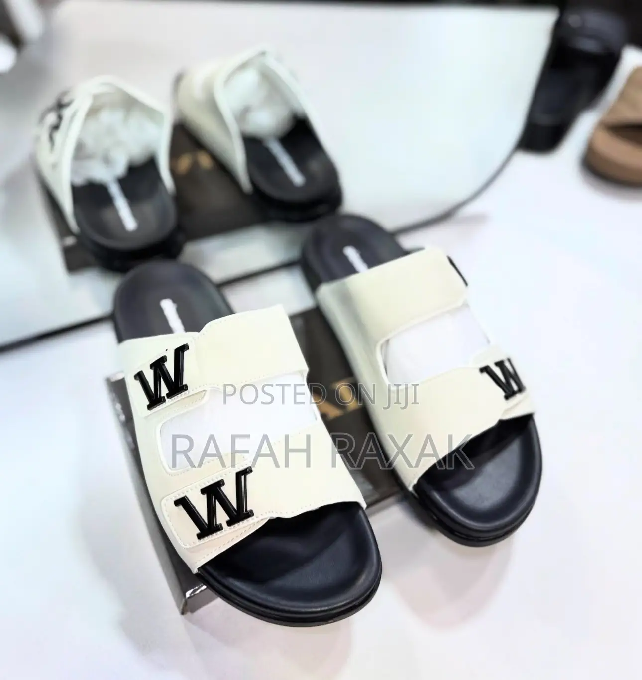 Men’S White Alexander Wang Double Strap Luxury Sandals