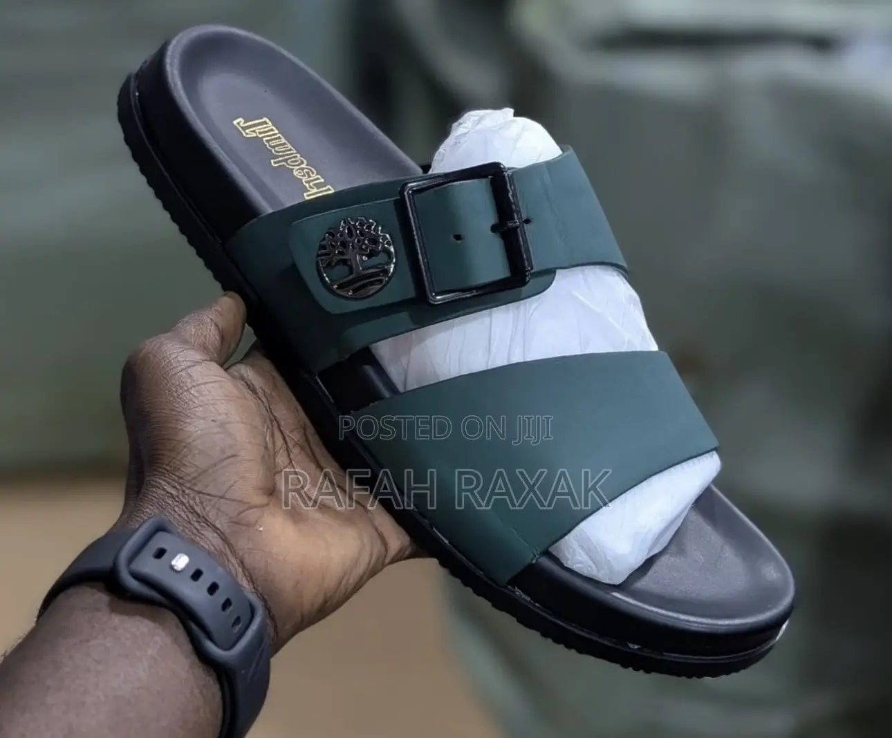Original Men’S Green Timberland Double Straps Luxury Sandals