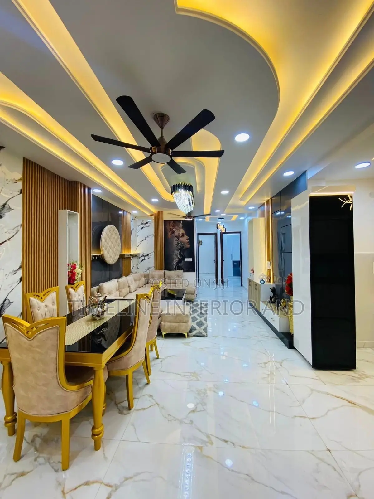 Gypsum Ceiling With Circular Lights