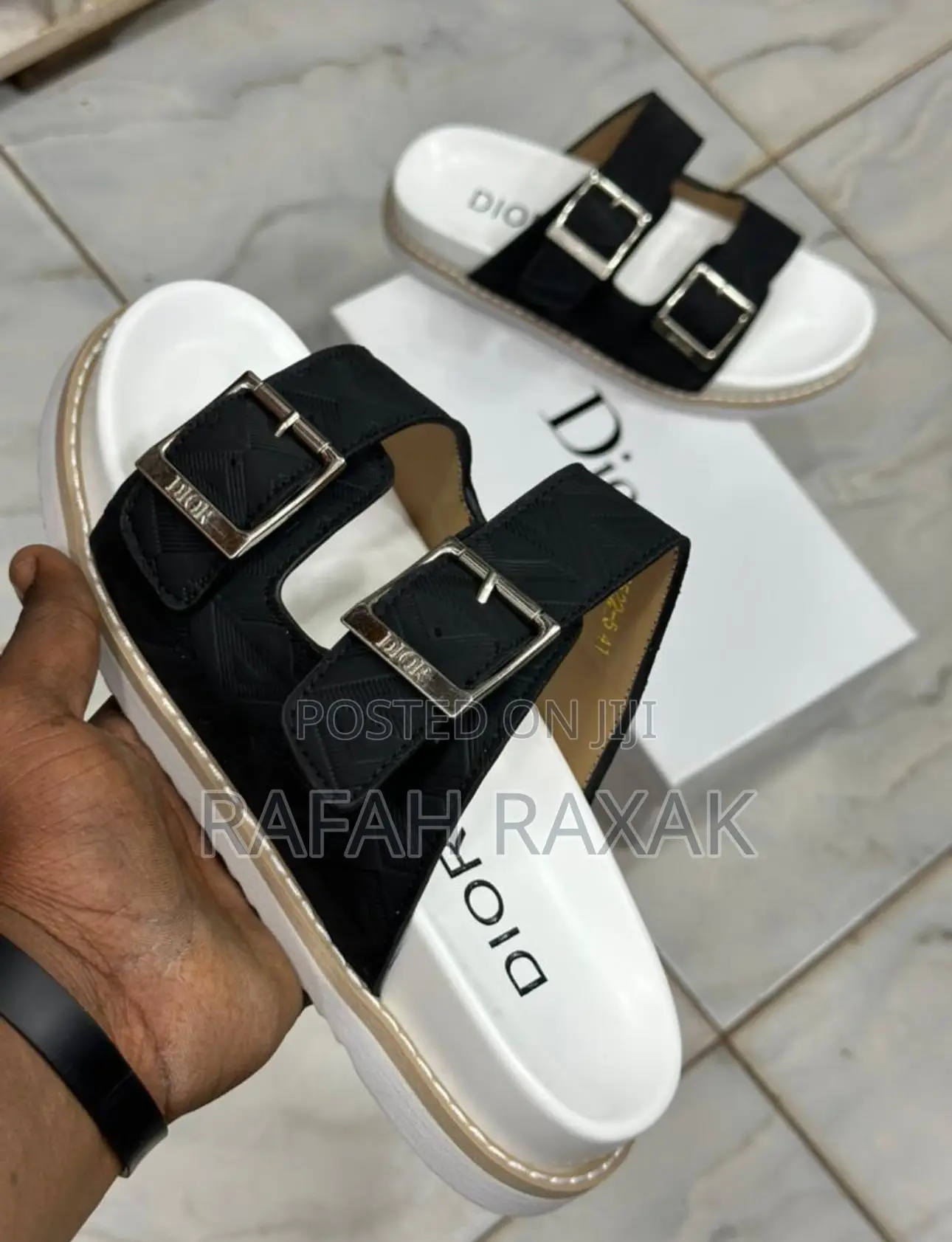 Original Men’S Dior Double Straps Luxury Sandals