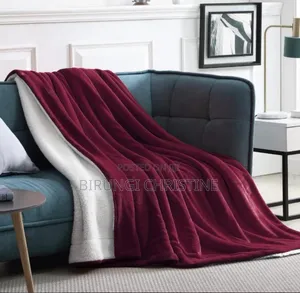 Photo - Portable Fleece Blanket in Maroon and White