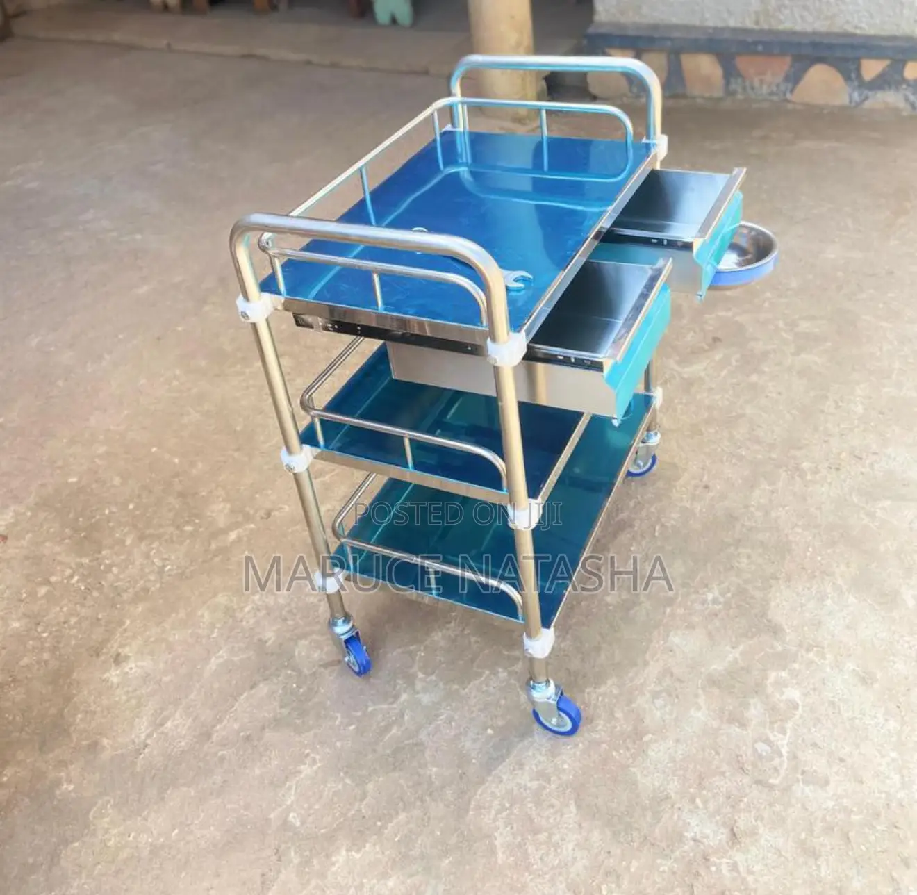 3 Shelves Treatment Trolley With 2 Drawers