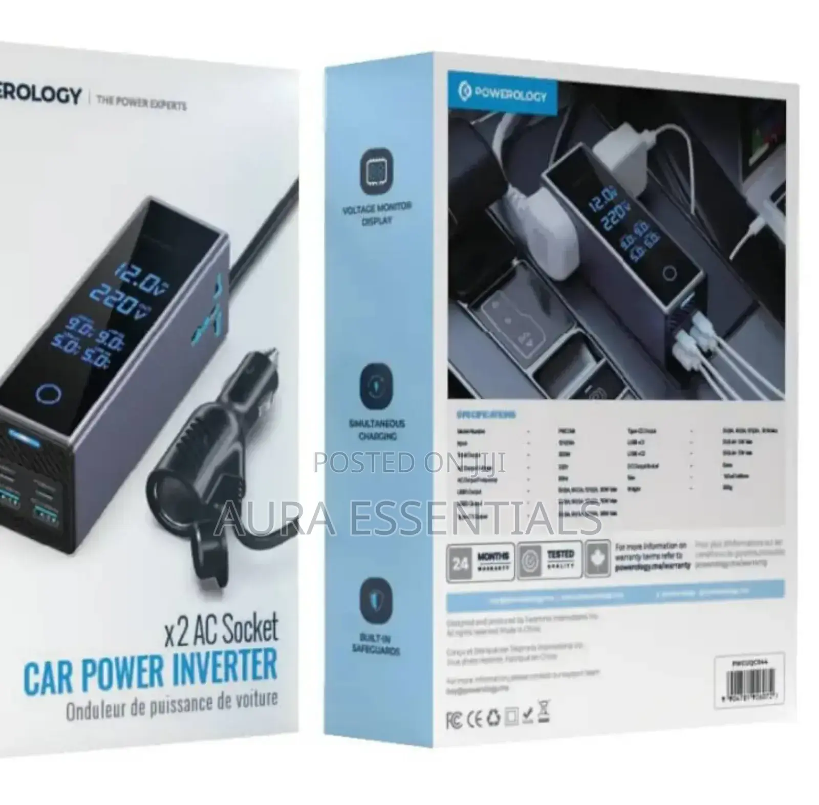 Powerology 2ac Socket Car Power Inverter
