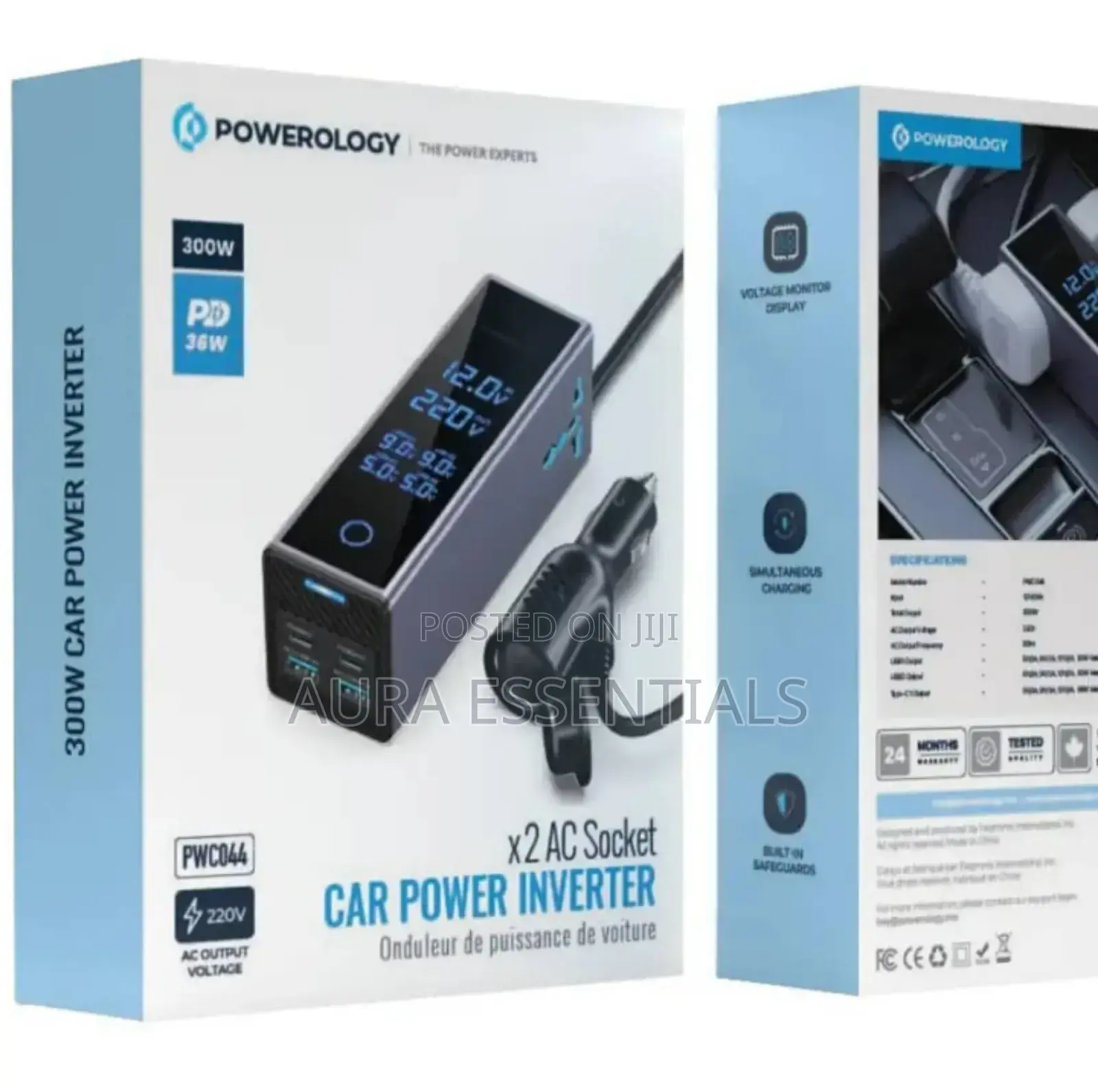 Powerology 2ac Socket Car Power Inverter