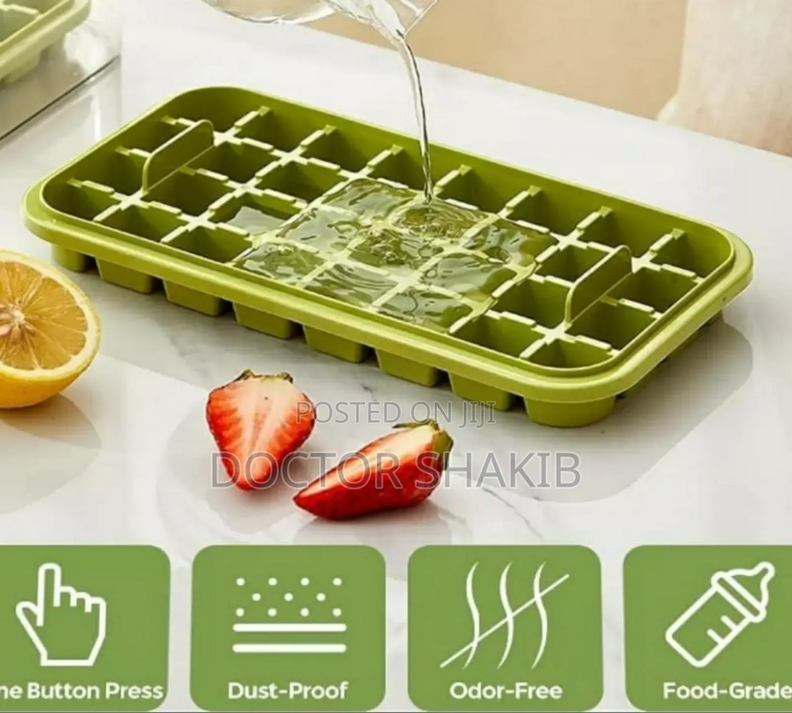 Unique Odor Free Ice Cube Mold With Quick Release Button