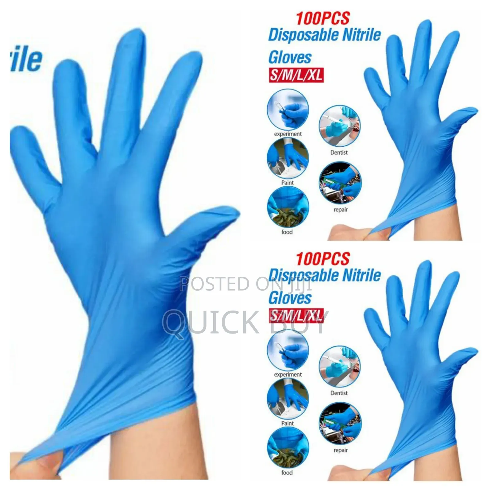 100pcs Disposable Nitrile Gloves (New)