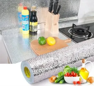 Aluminum Foil Kitchen Wallpaper, Self Adhesive Oil-Proof