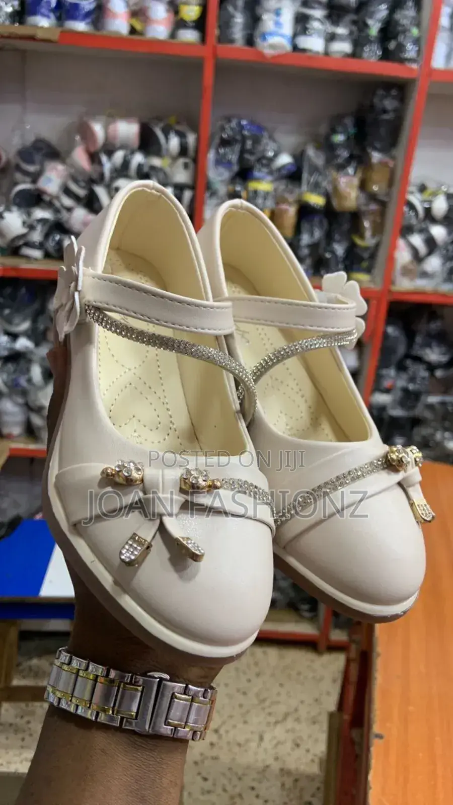 Girls Classy Party Shoes-Cream