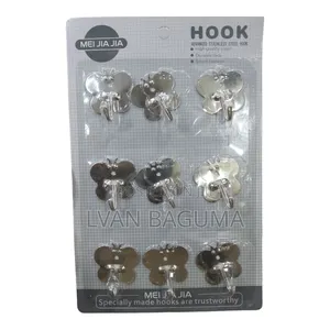 Butterfly Design Adhesive Wall Sticky Hooks - 9 in a Pack