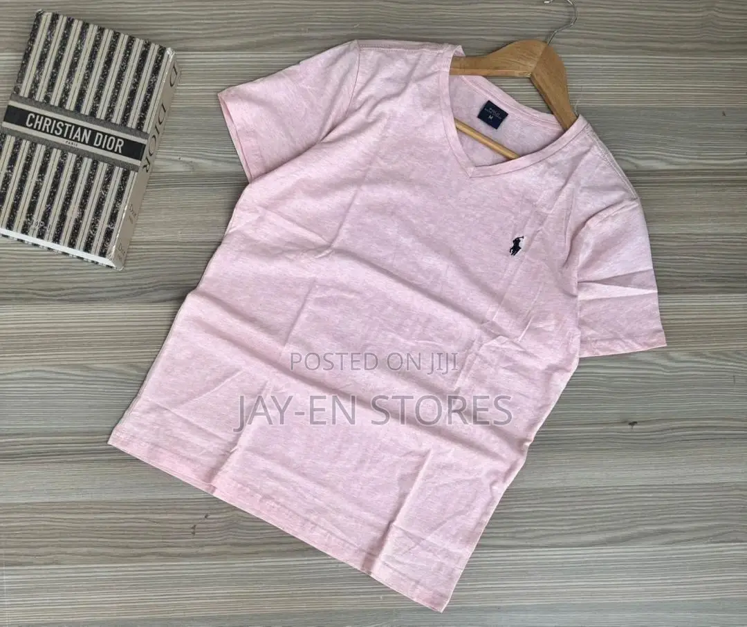 Pink Polo v-Neck Cotton Tshirts