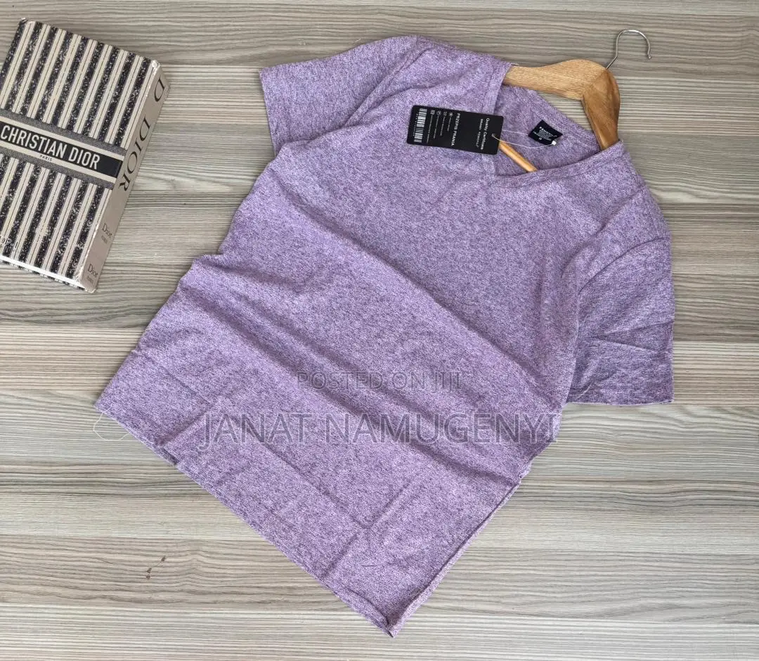 Purple v-Neck Cotton Tshirts