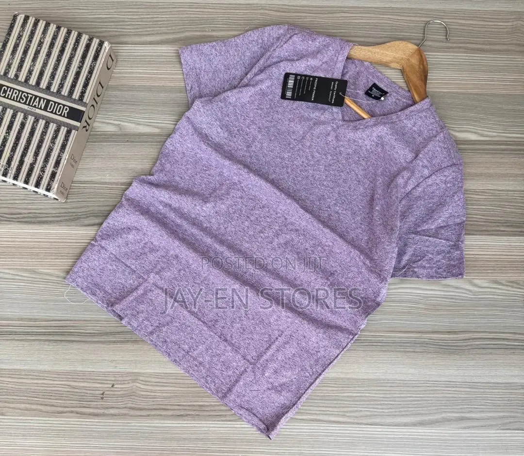Purple v-Neck Cotton Tshirts