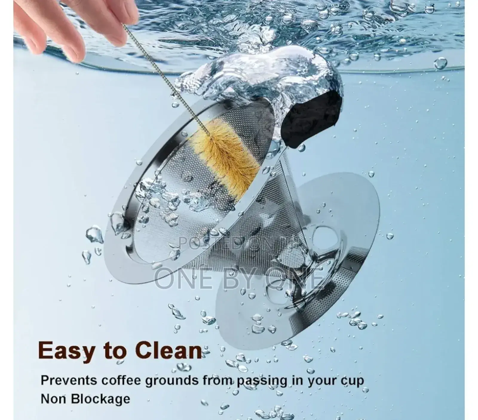 Stainless Steel Coffee Filter With Over Funnel Dripper.