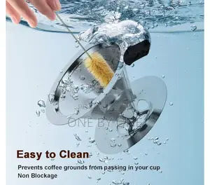 Stainless Steel Coffee Filter With Over Funnel Dripper.