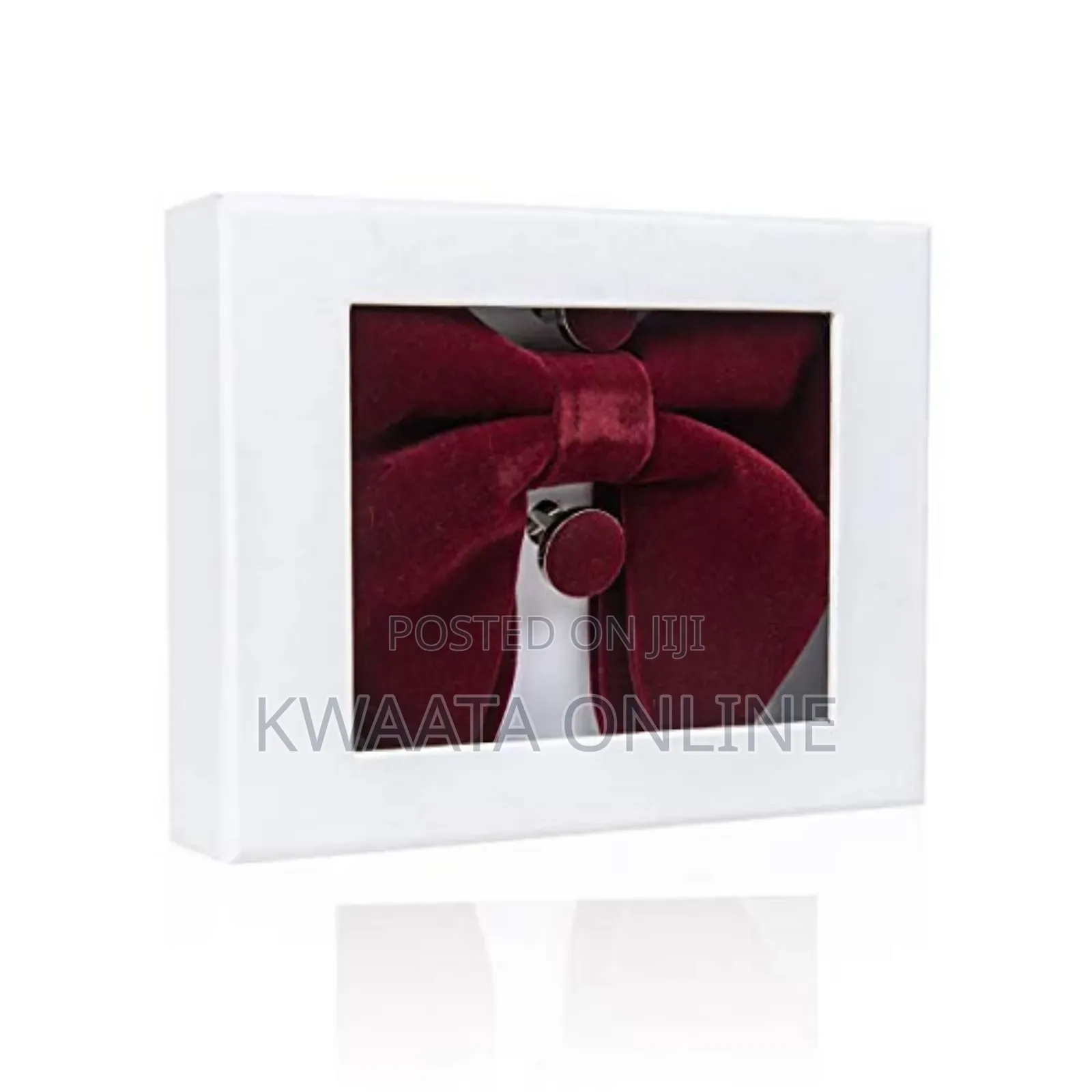 Velvet Bow Ties Cufflinks Pocket Square Sets With Gift Box
