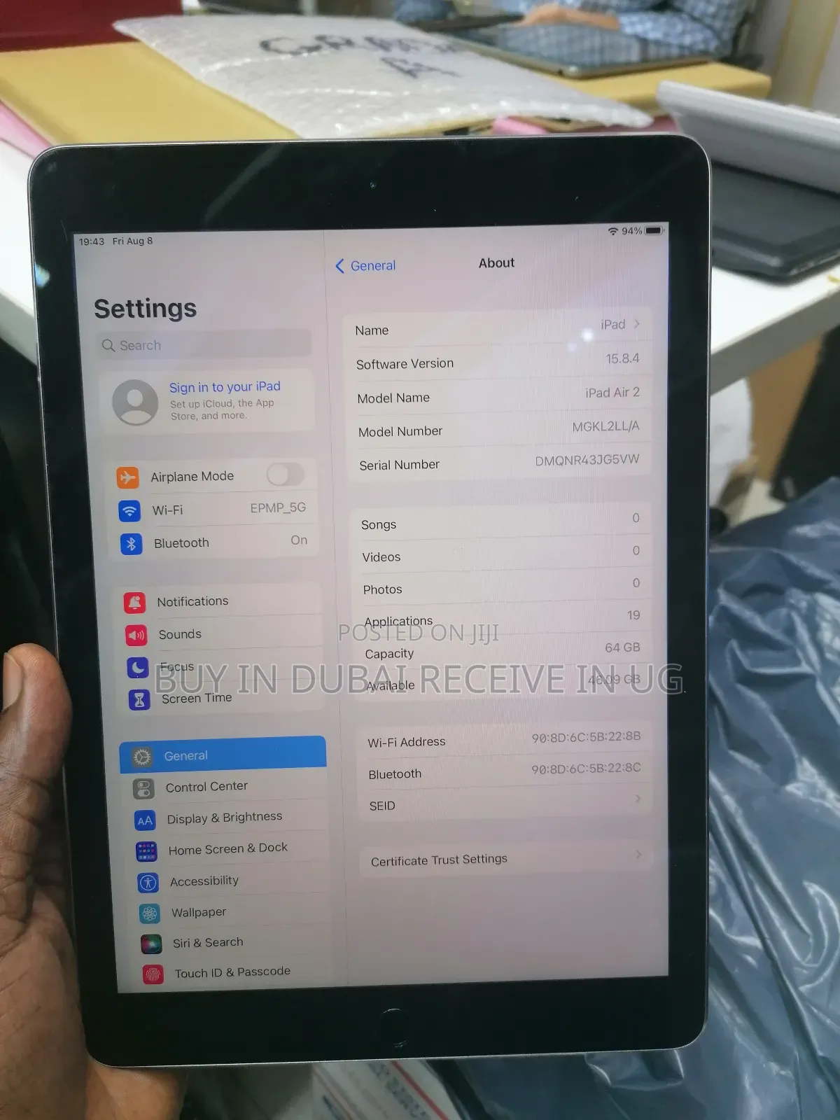 Apple iPad Air 2 64 GB Silver
