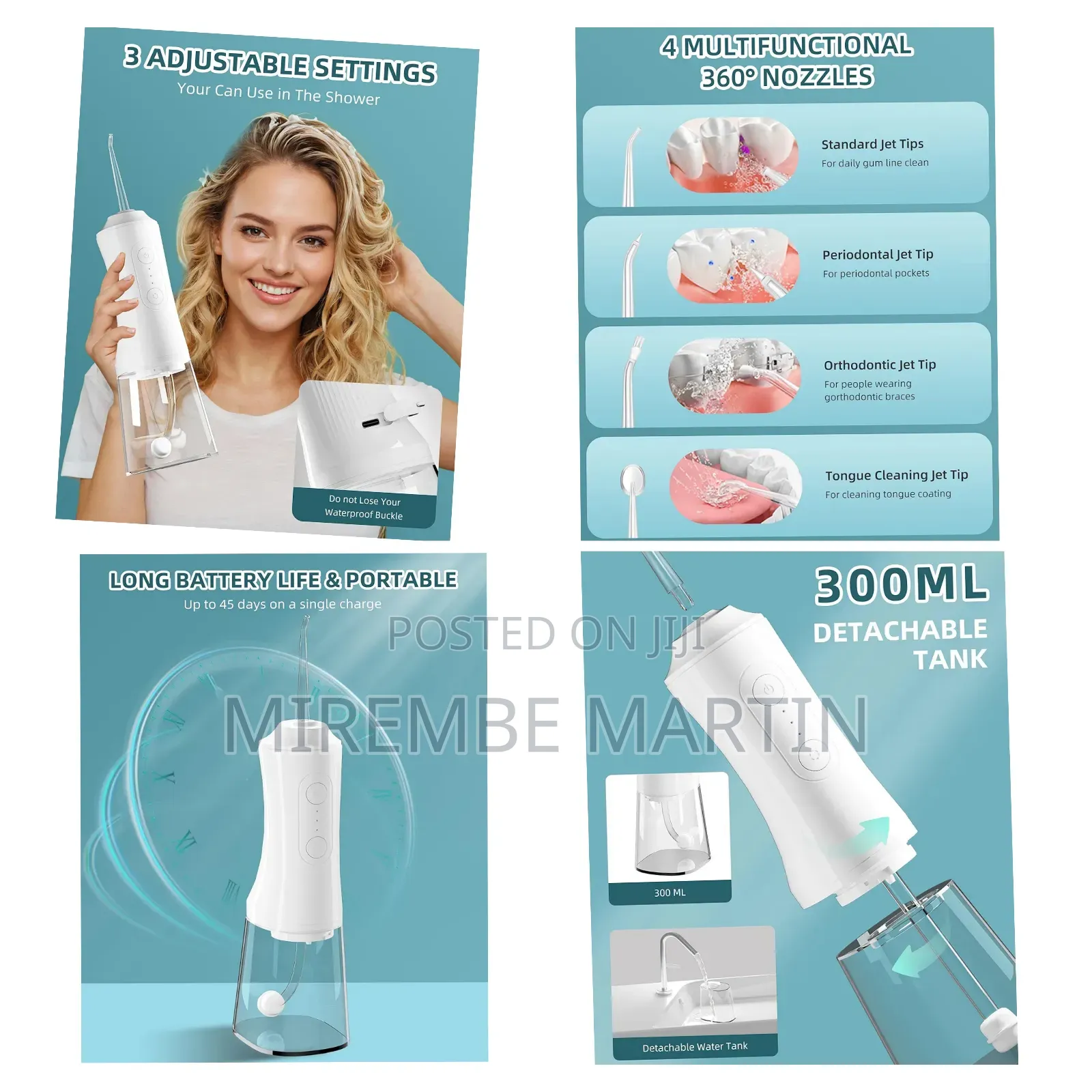 Portable Oral Irrigator Water Flosser Dental Water Jet