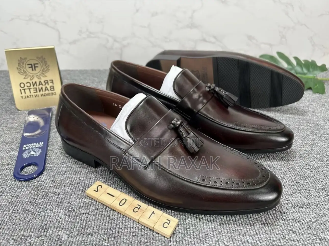 Original Men’S Dark Tan Franco Banetti Tassel Loafers