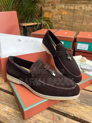 Original Coffee Brown Loro Piano Summer Walk Suede Loafers