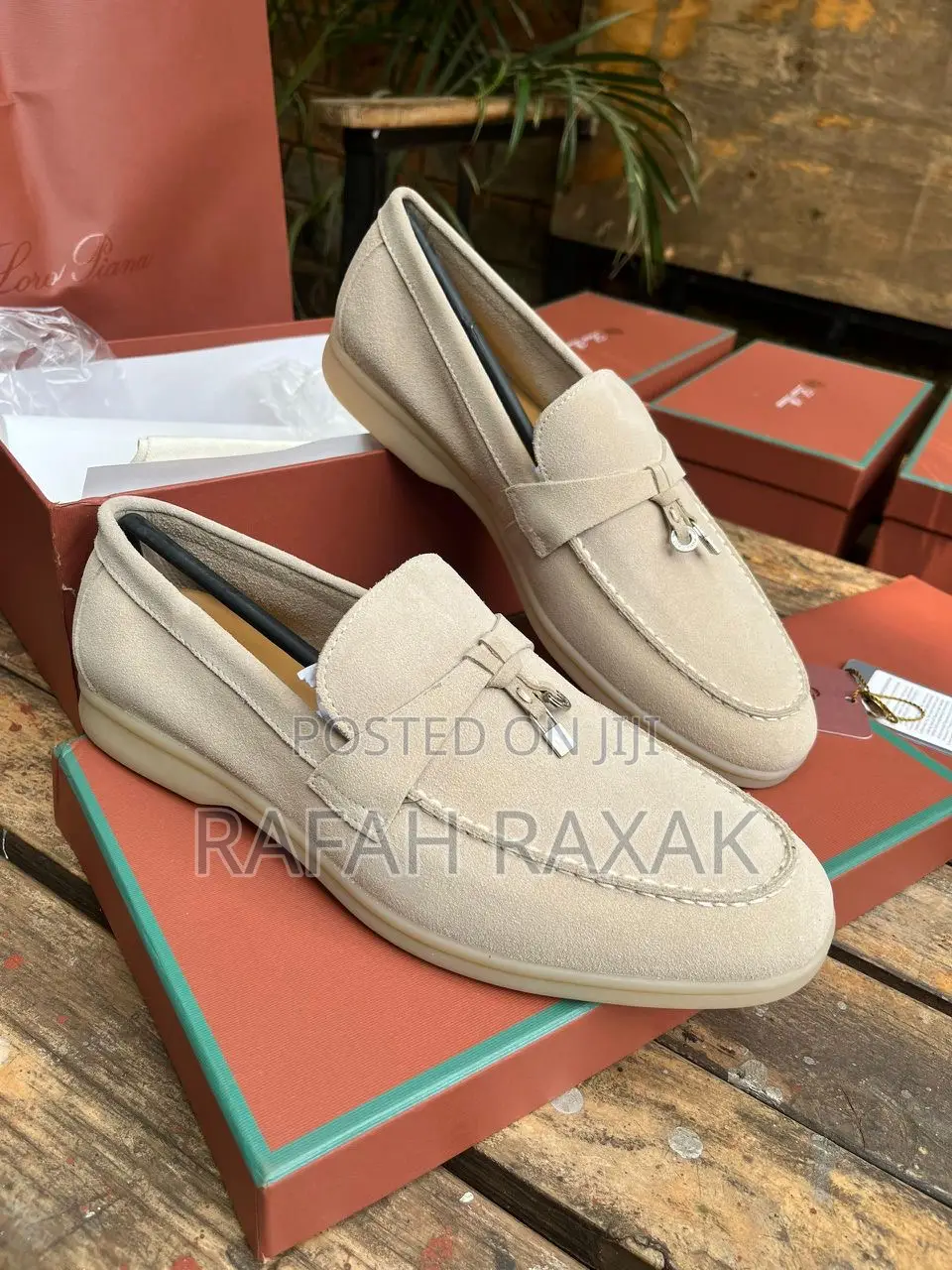Original Men’S Designer Loro Piano Summer Walk Suede Loafers