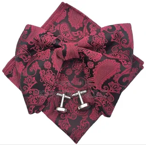 Butterfly Tuxedo Bow Tie Hankie Cufflinks Set In A Gift Box