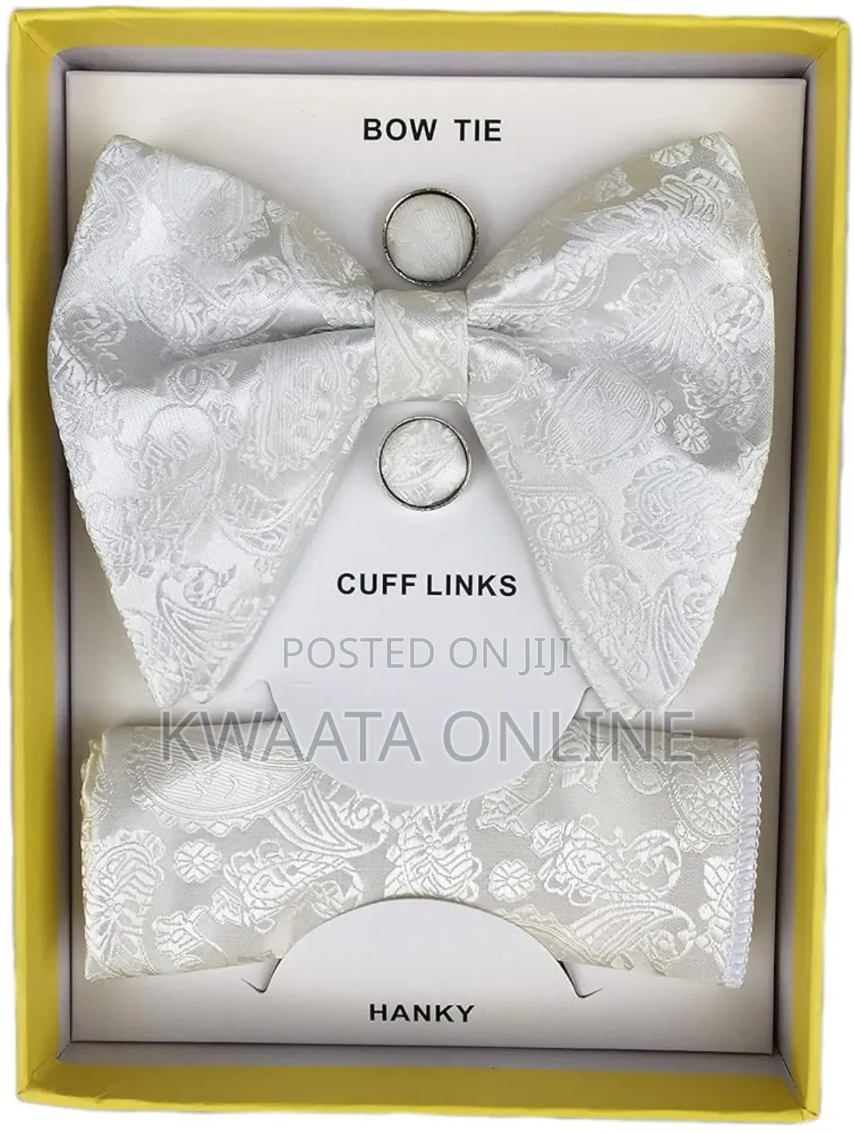 Butterfly Tuxedo Bow Tie Hankie Cufflinks Set In A Gift Box
