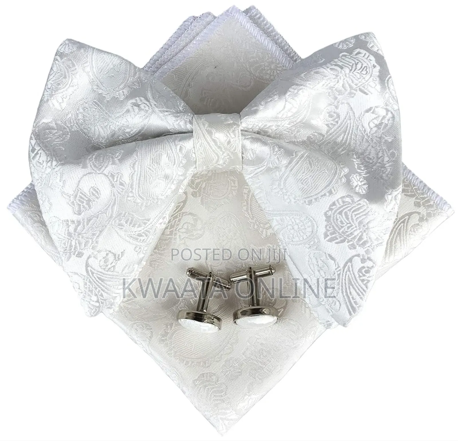Butterfly Tuxedo Bow Tie Hankie Cufflinks Set In A Gift Box