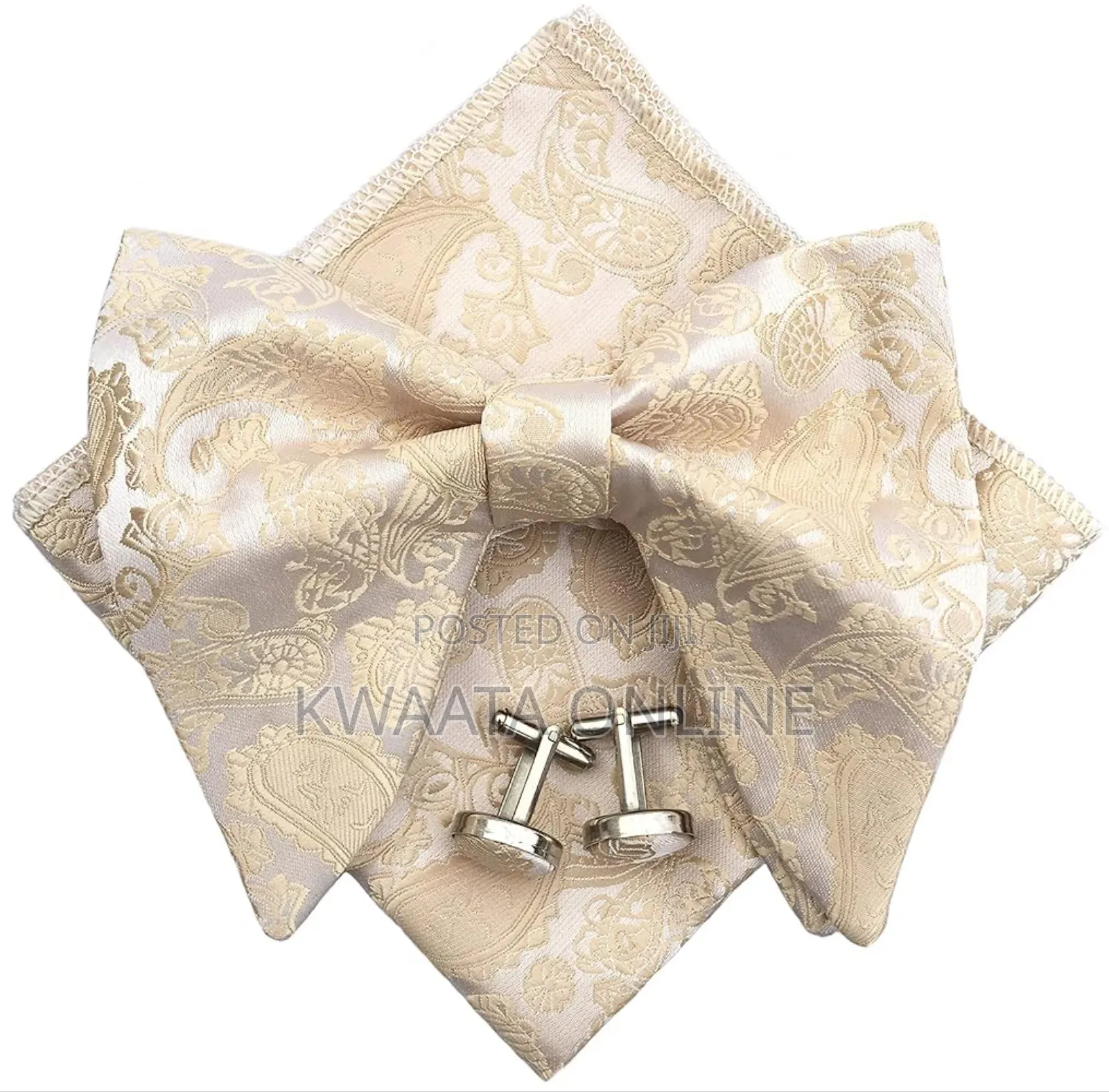 Butterfly Tuxedo Bow Tie Hankie Cufflinks Set In A Gift Box