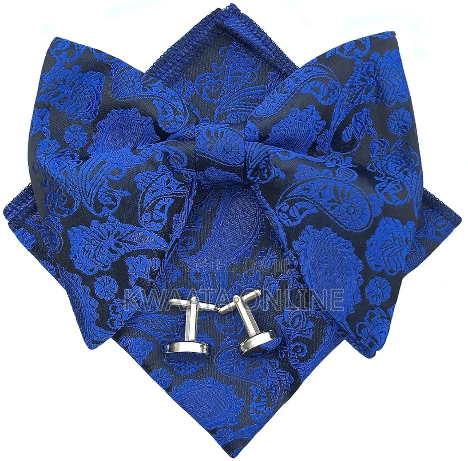 Butterfly Tuxedo Bow Tie Hankie Cufflinks Set In A Gift Box