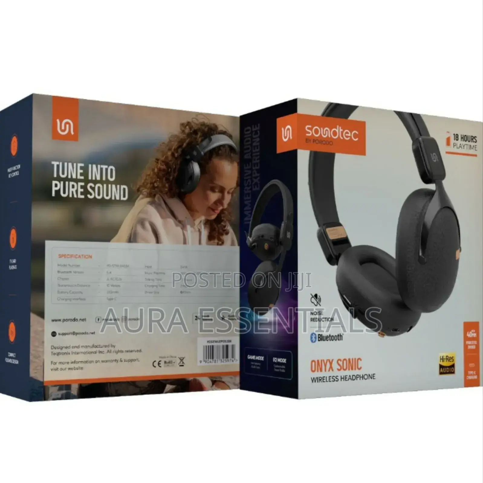 Porodo Soundtec Onyx Sonic Wireless Headphones