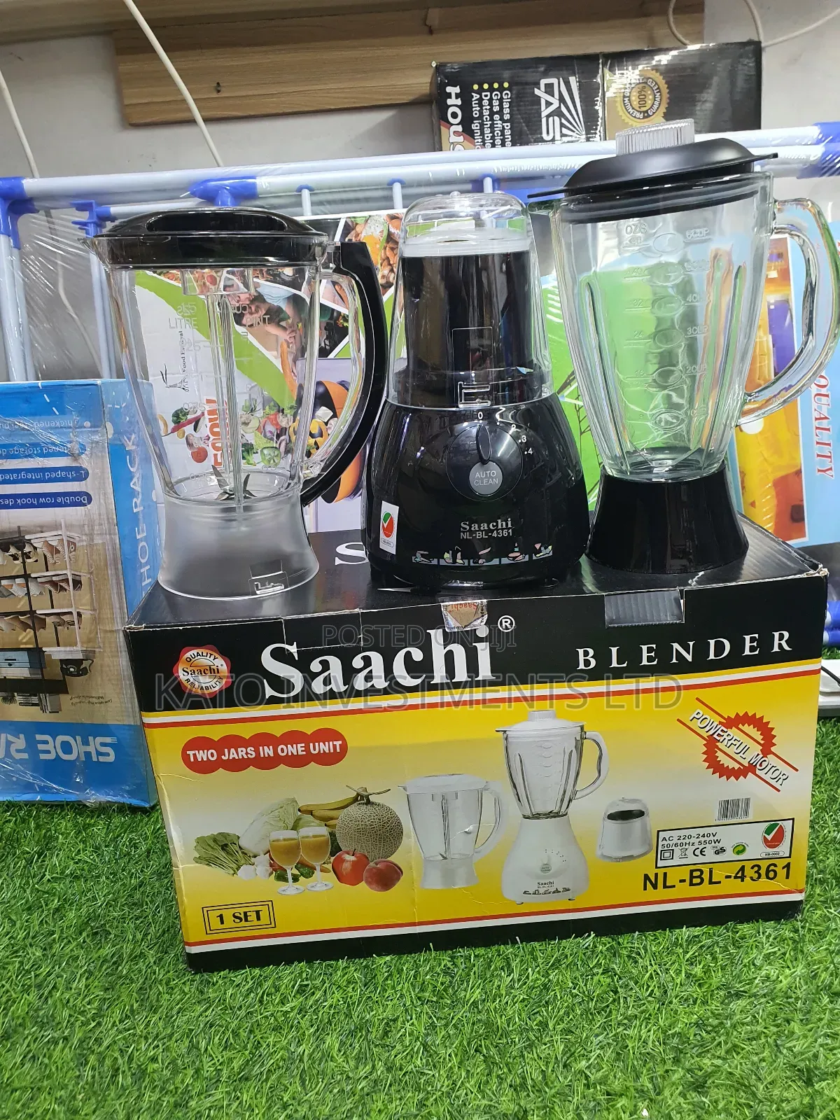 3.1 Saachi Blender- Black [2 Jars In 1 Unit]