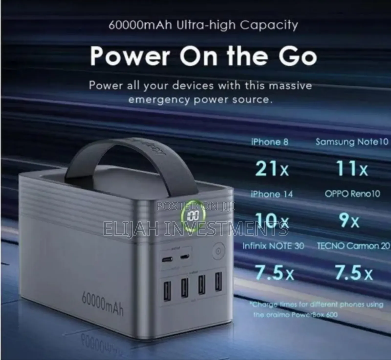 Oraimo Super Powerbox-600 60000m-a-H 22.5w Power Bank