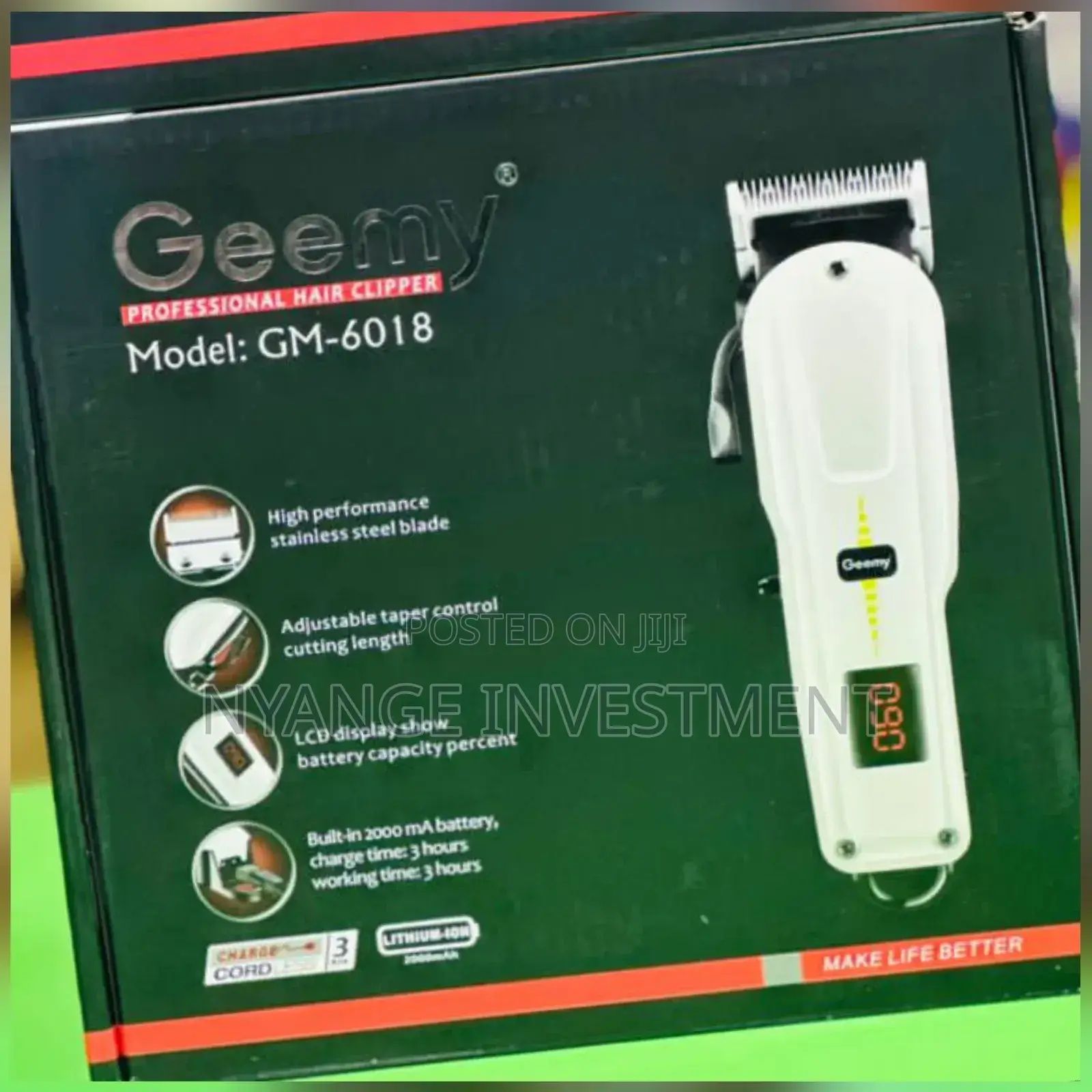 Geemy Rechargeable Hair Clippers Model Gm-6018