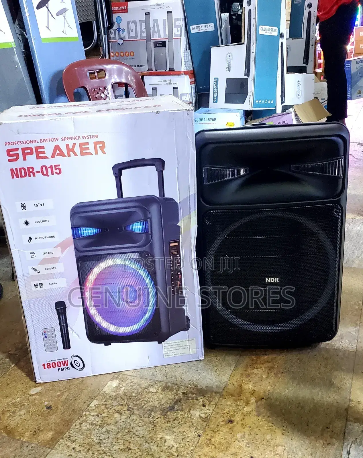 NDR Rechargeable Speaker Q15 With Wireless Microphone.